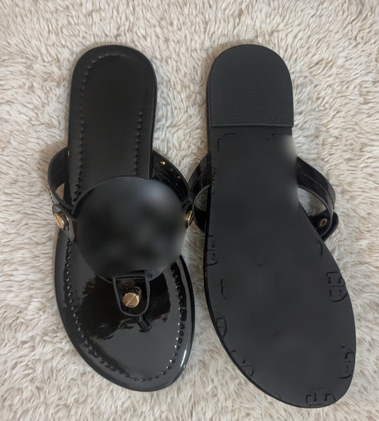 Black tb sandals (non sparkly)