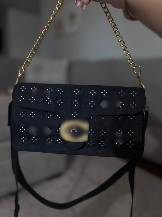 C black sparkly bag