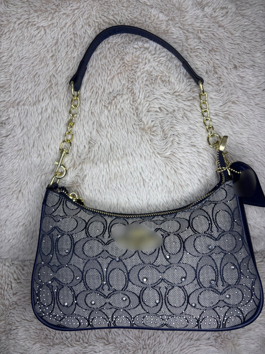 C blue crystal bag