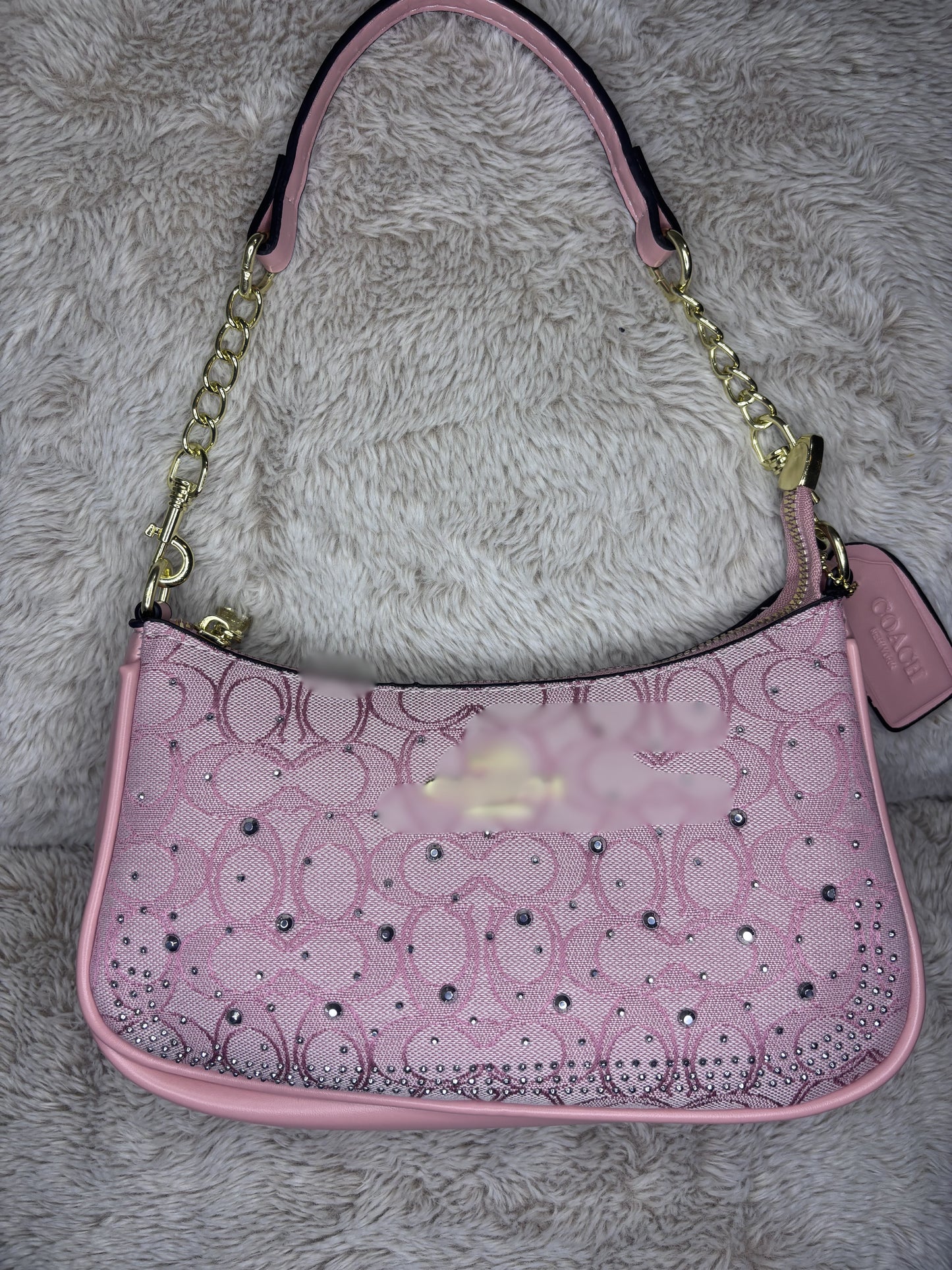 Pink c bag with crystals